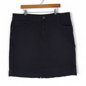 Lee Workwear Skirt Womens 18W Medium Black Carpenter Denim Jean Stretch